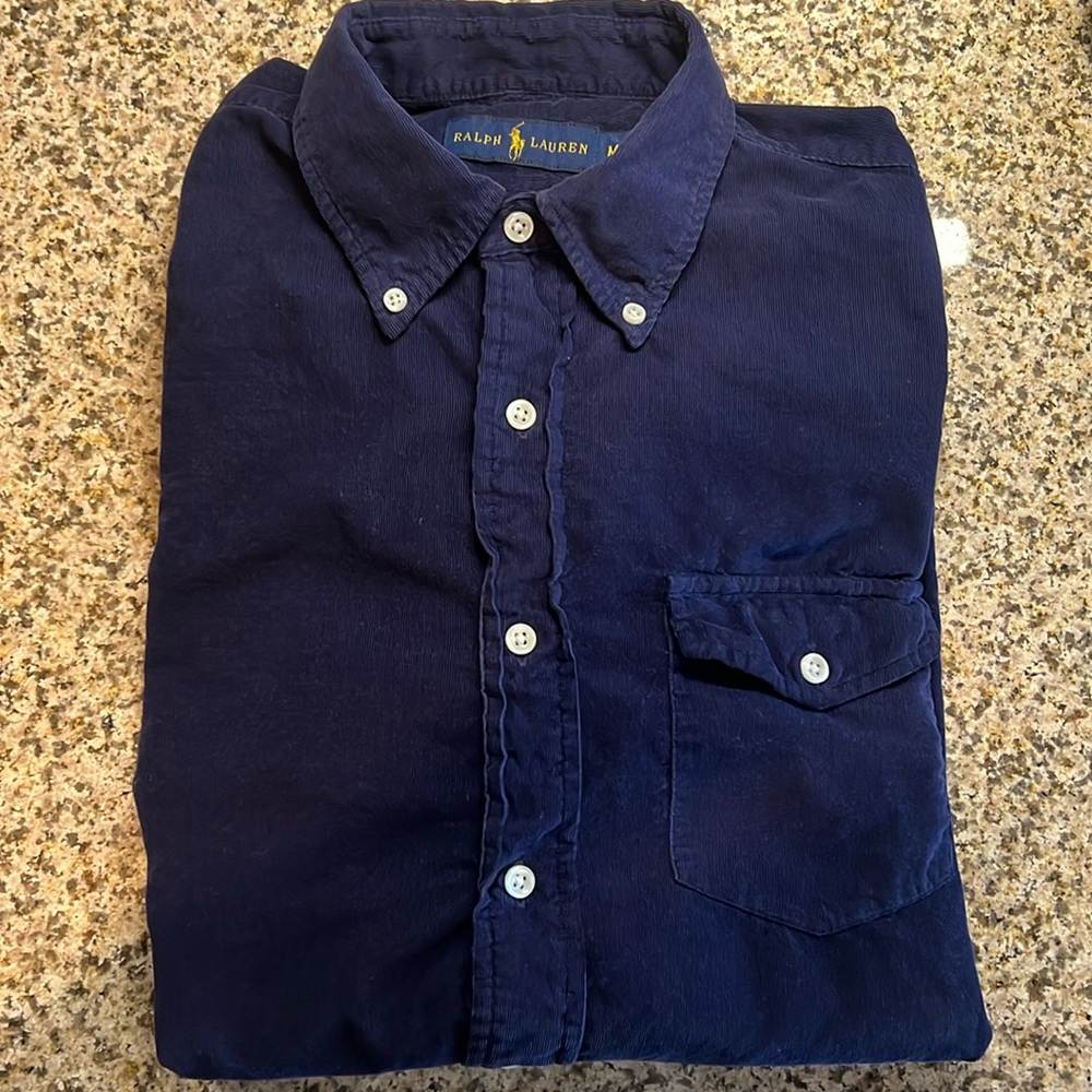 Ralph Lauren Medium Dark Blue Corduroy style button down